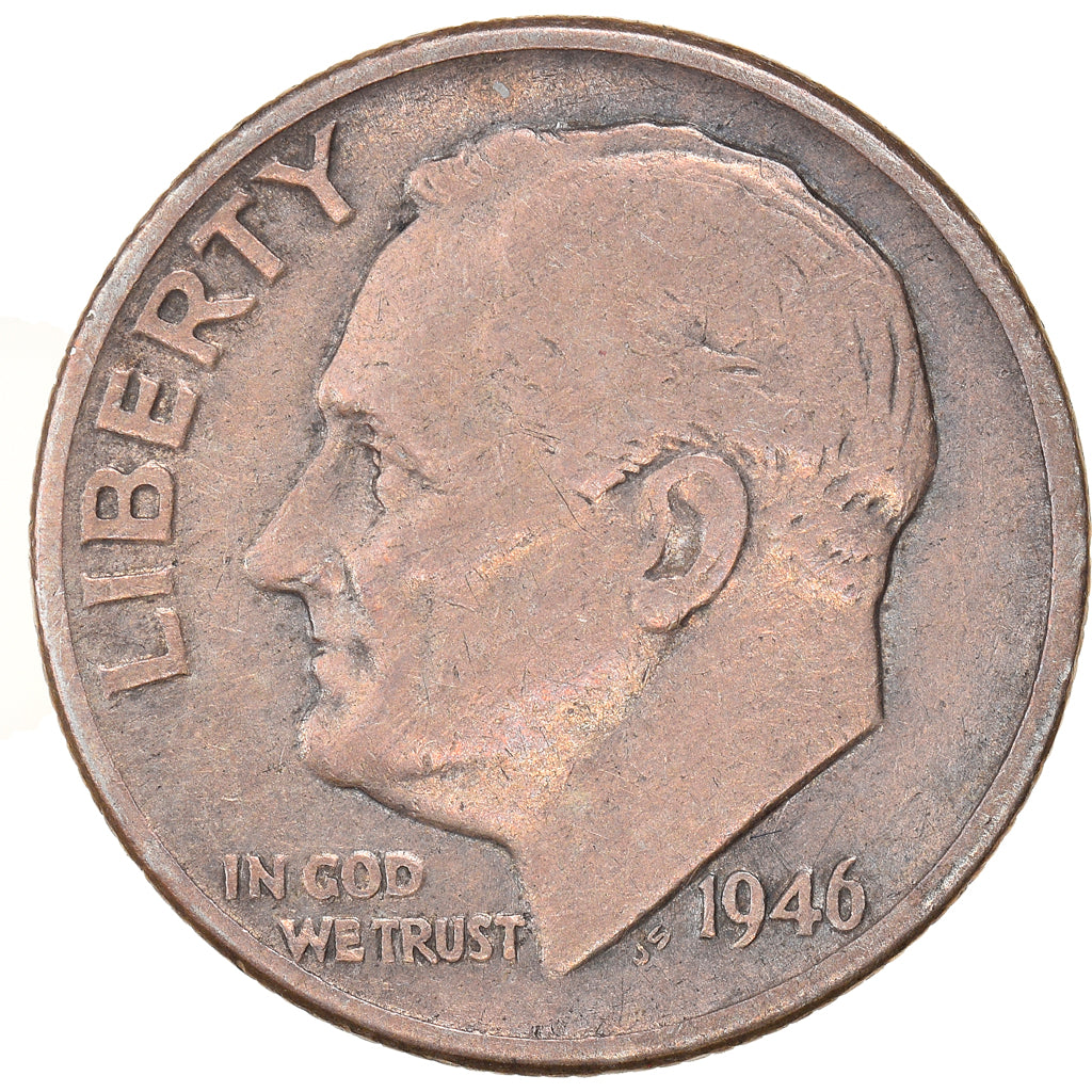 Moneta, Stati Uniti, Roosevelt Dime, Dime, 1946, Philadelphia, BB, Argento