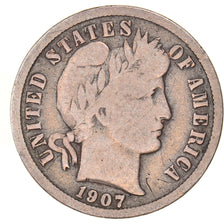 Coin, United States, Barber Dime, Dime, 1907, Philadelphia, VF(20-25), Silver