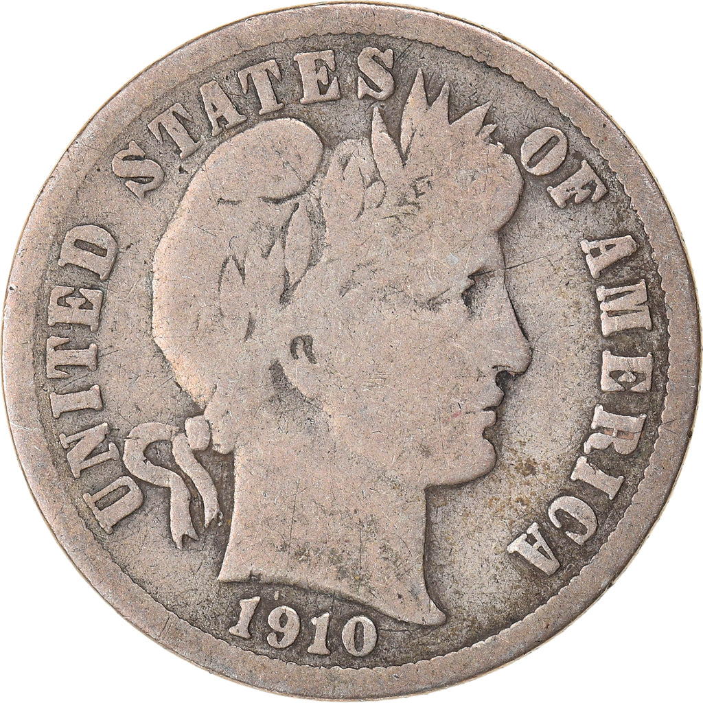 Coin, United States, Barber Dime, Dime, 1910, Philadelphia, VF(20-25), Silver