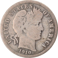 Coin, United States, Barber Dime, Dime, 1910, Philadelphia, VF(20-25), Silver