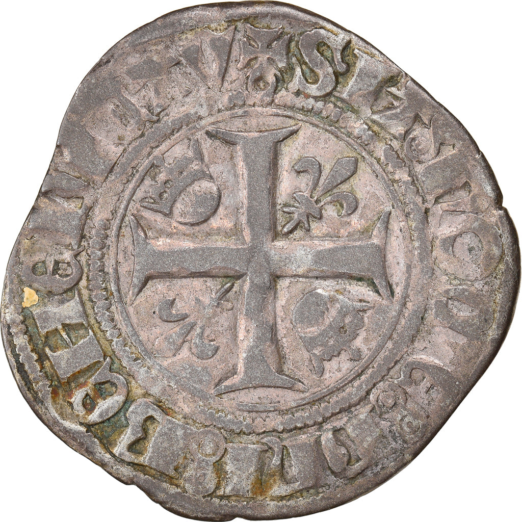 Moneta, Francia, Charles VI, Blanc Guénar, Paris, BB, Biglione, Duplessy:377C