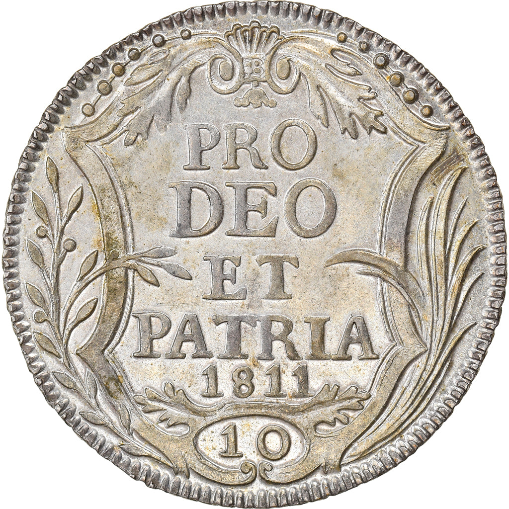 Monnaie, SWISS CANTONS, ZURICH, 10 Schillings, 1811, SUP+, Argent, KM:182