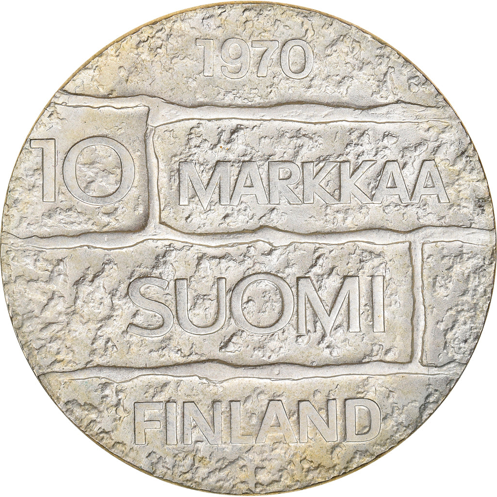 Moneta, Finlandia, 10 Markkaa, 1970, SPL-, Argento, KM:51