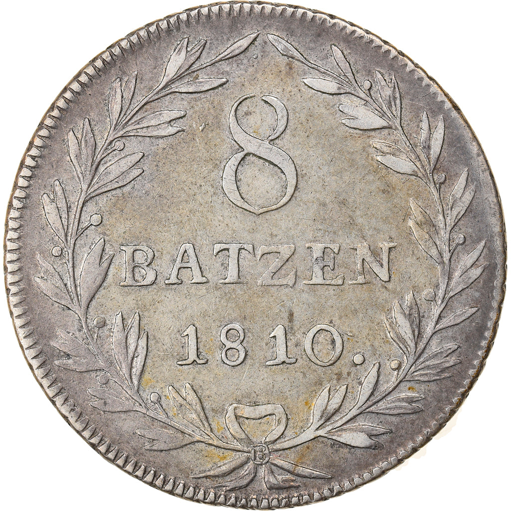Coin, SWISS CANTONS, ZURICH, 8 Batzen, 1810, EF(40-45), Silver, KM:184