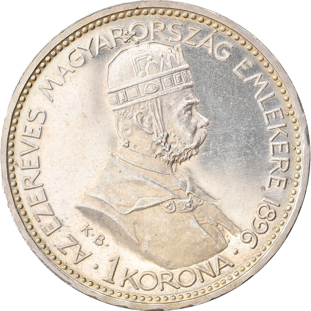 Coin, Hungary, Franz Joseph I, Korona, 1896, Restrike, MS(64), Silver, KM:487