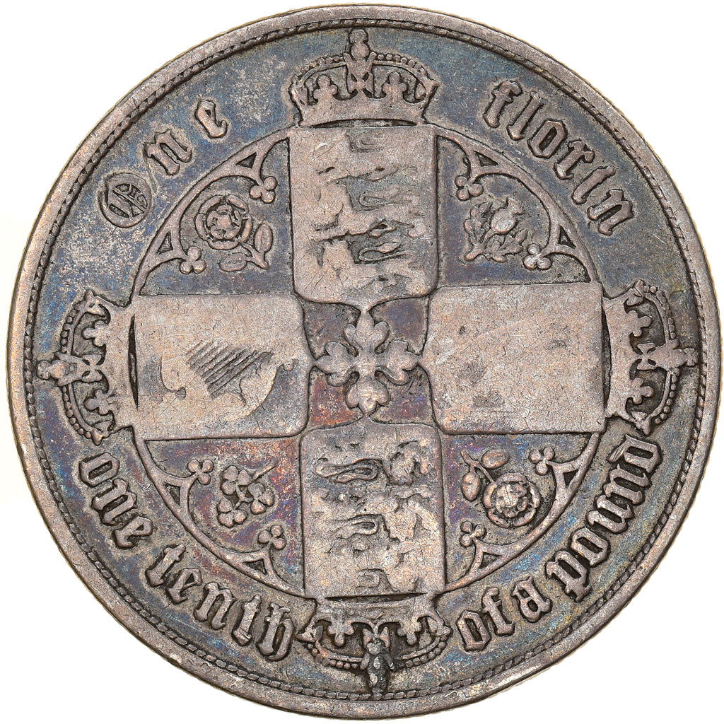 Coin, Great Britain, Victoria, Florin, Two Shillings, 1853, VF(20-25), Silver