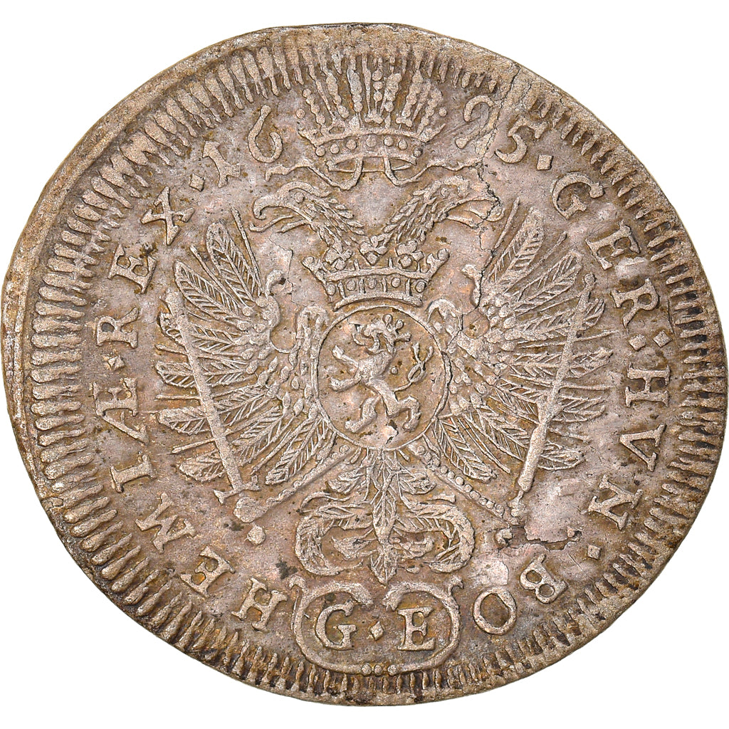 Coin, BOHEMIA, Leopold I, 3 Kreuzer, Groschen, 1695, Prague, AU(50-53), Silver