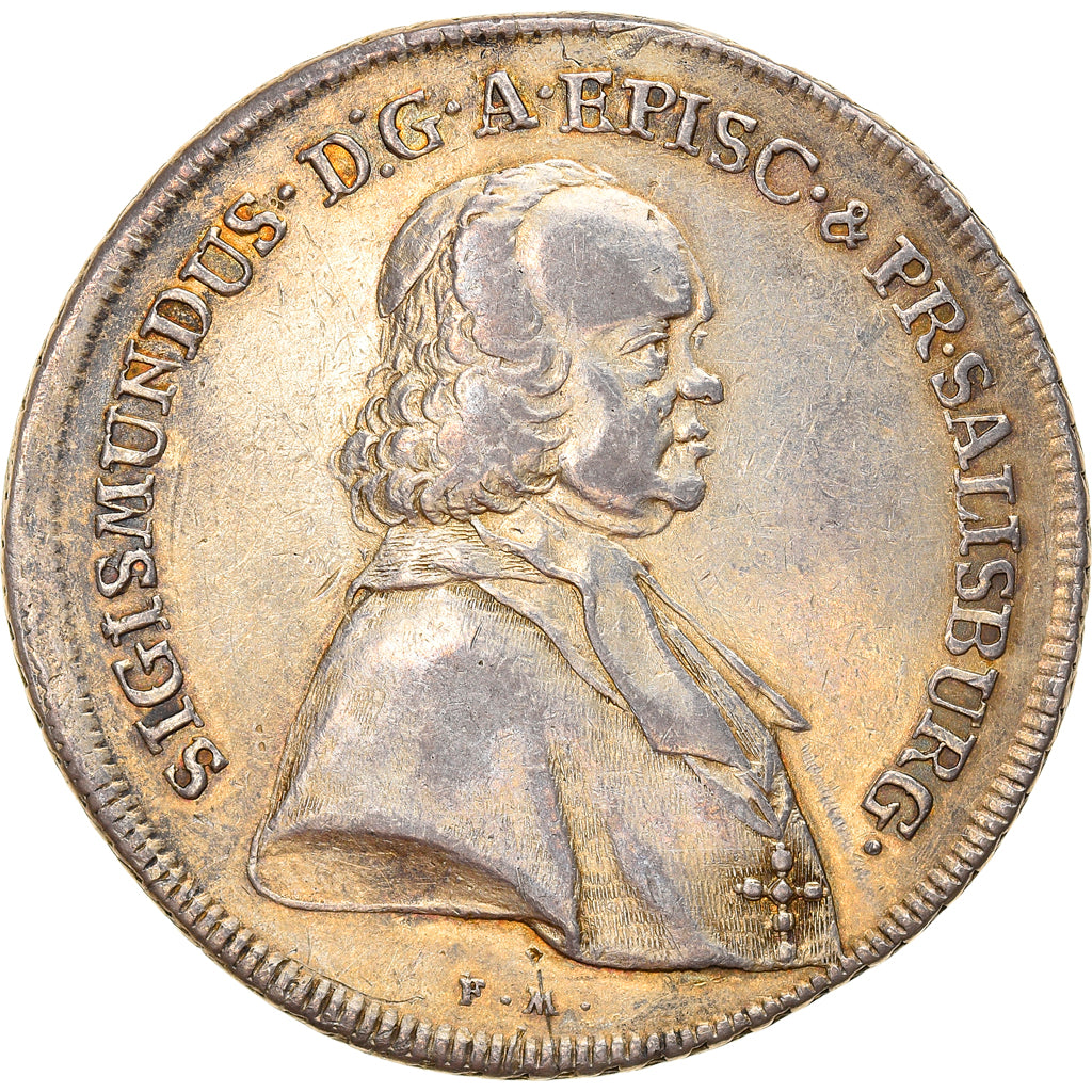 Coin, AUSTRIAN STATES, SALZBURG, Sigmund III, Thaler, 1757, EF(40-45), Silver
