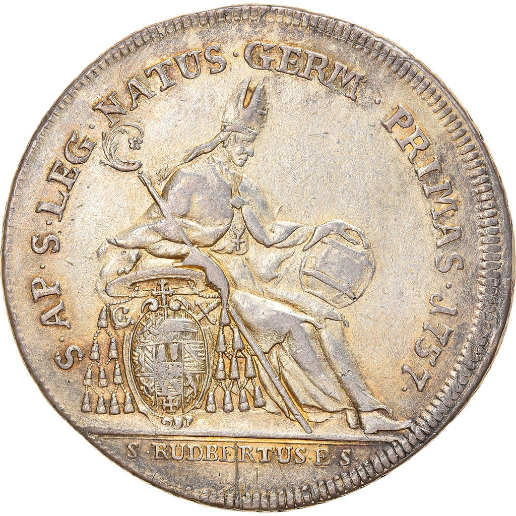 Coin, AUSTRIAN STATES, SALZBURG, Sigmund III, Thaler, 1757, EF(40-45), Silver