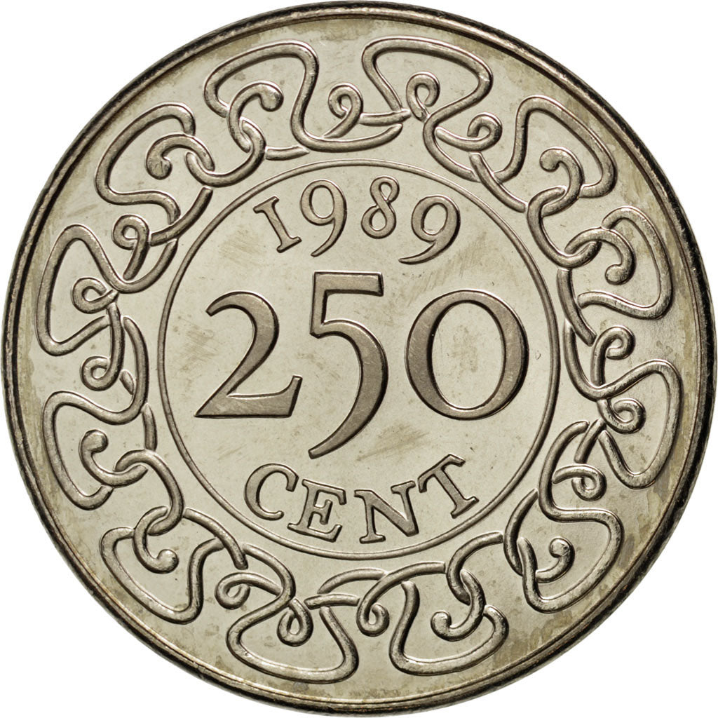 Coin, Suriname, 250 Cents, 1989, MS(63), Copper-nickel, KM:24