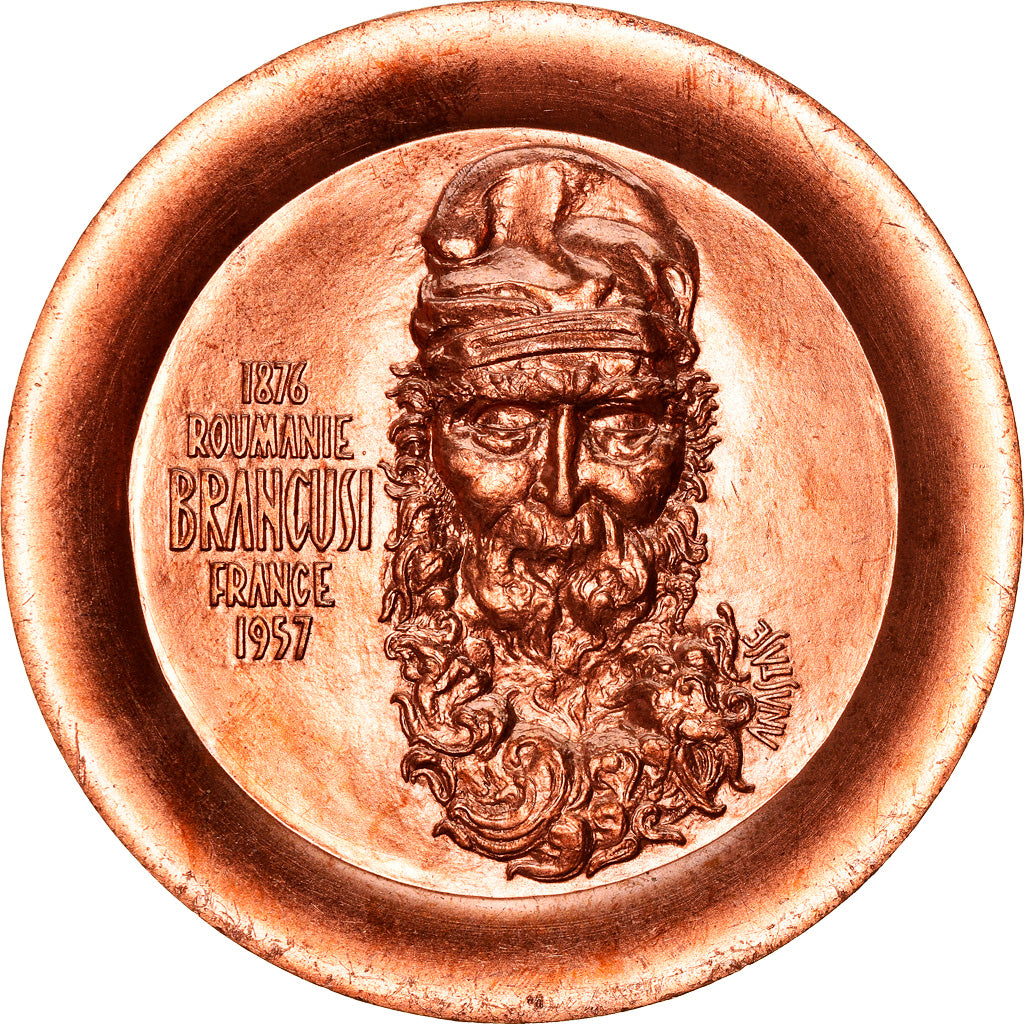 France, Medal, Brancusi, Arts & Culture, 1957, Anastase, MS(63), Copper
