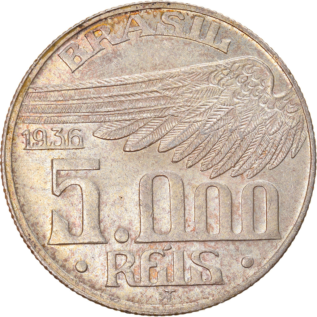 Monnaie, Brésil, 5000 Reis, 1936, SUP, Argent, KM:543