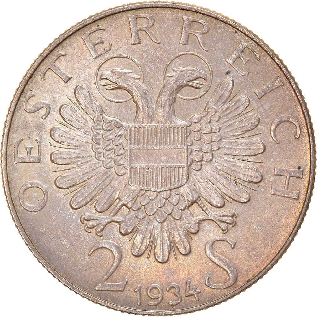 Coin, Austria, 2 Schilling, 1934, AU(55-58), Silver, KM:2852