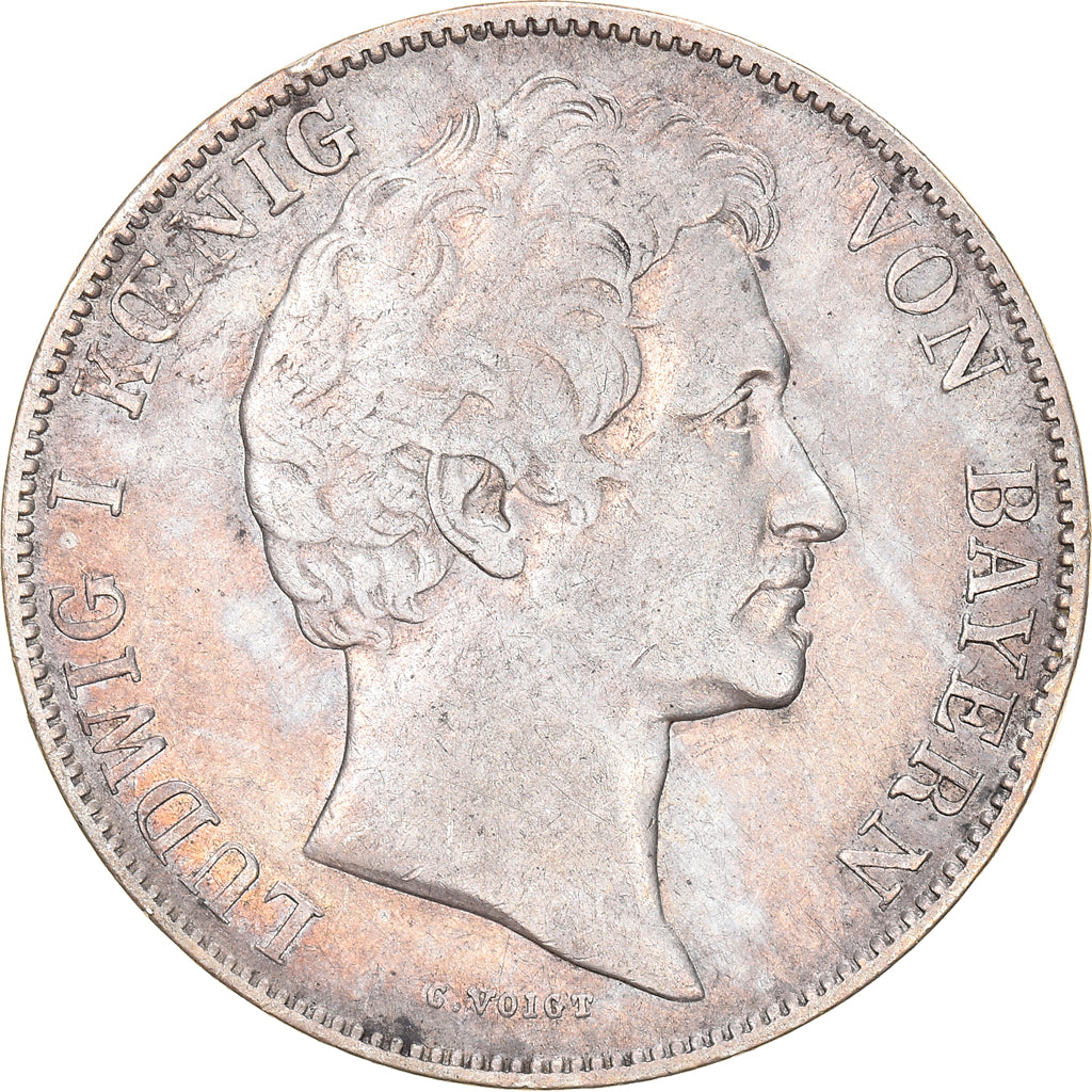 Coin, German States, BAVARIA, Ludwig I, Gulden, 1839, EF(40-45), Silver, KM:788