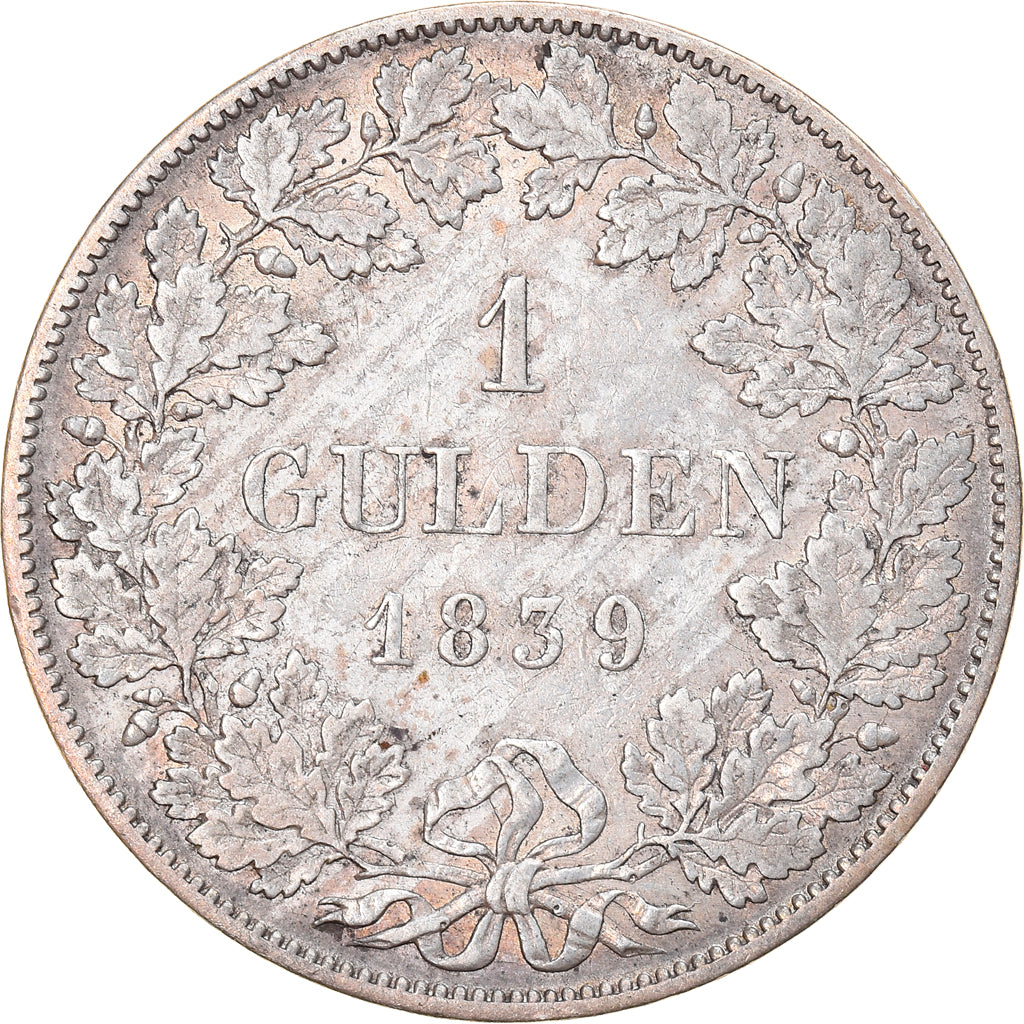 Coin, German States, BAVARIA, Ludwig I, Gulden, 1839, EF(40-45), Silver, KM:788