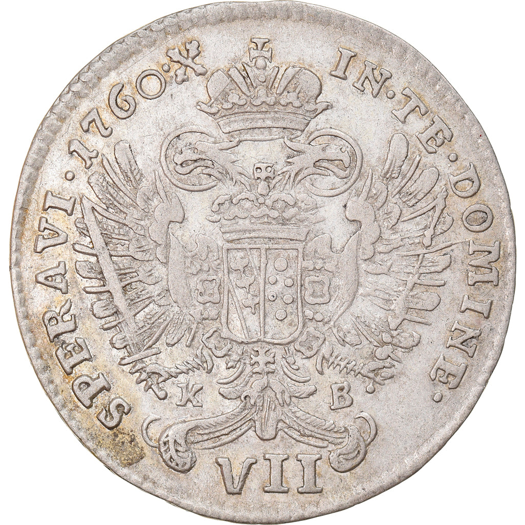 Coin, Austria, Franz I, 7 Kreuzer, 1760, EF(40-45), Silver, KM:2021