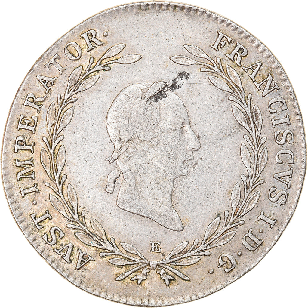 Coin, Austria, Franz II (I), 20 Kreuzer, 1828, Karlsburg, EF(40-45), Silver