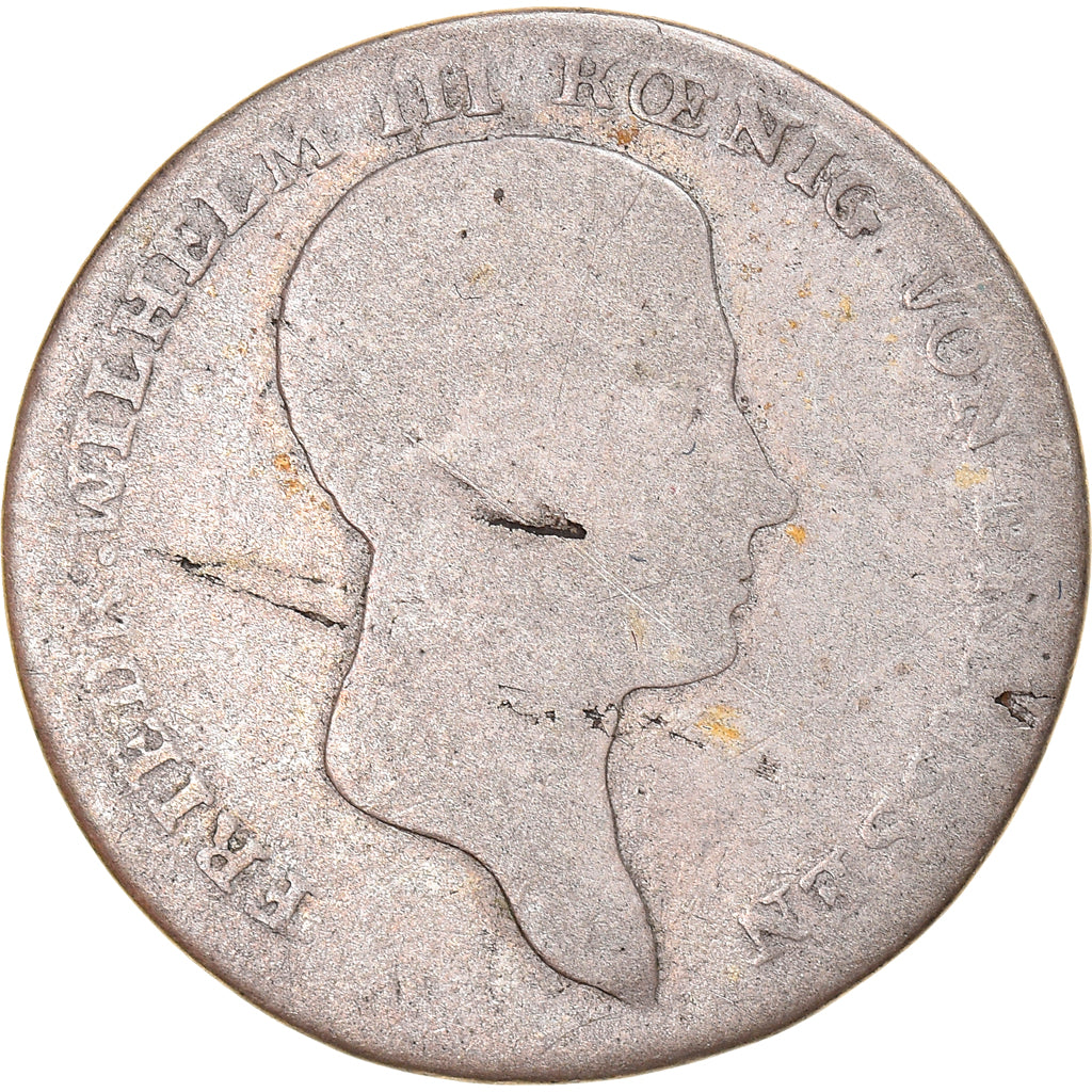 Monnaie, Etats allemands, PRUSSIA, Friedrich Wilhelm III, 1/6 Thaler, 1812, B+