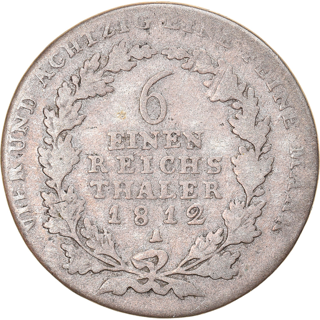 Monnaie, Etats allemands, PRUSSIA, Friedrich Wilhelm III, 1/6 Thaler, 1812, B+
