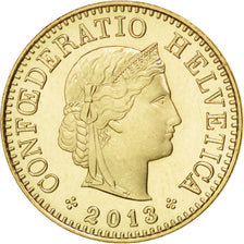 SWITZERLAND, 5 Rappen, 2013, Bern, KM #26c, MS(63), Aluminum-Bronze, 17.15, 1.79