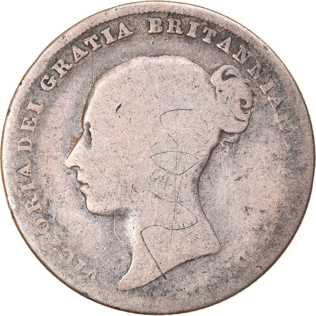 Coin, Great Britain, Victoria, Shilling, 1838, F(12-15), Silver, KM:734.1