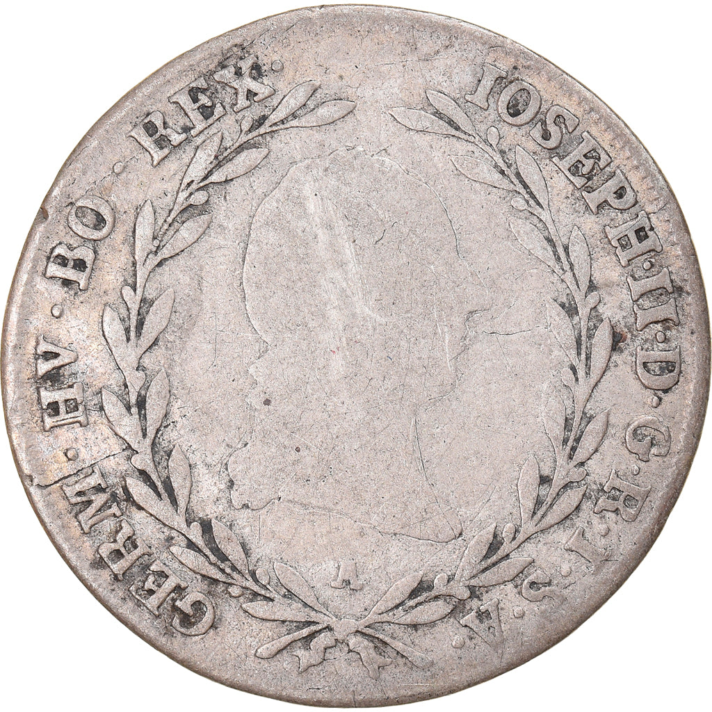 Coin, Austria, Joseph II, 10 Kreuzer, 1788, F(12-15), Silver, KM:2066
