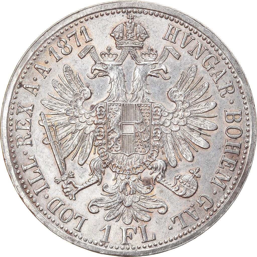 Coin, Austria, Franz Joseph I, Florin, 1871, Vienna, AU(50-53), Silver, KM:2221