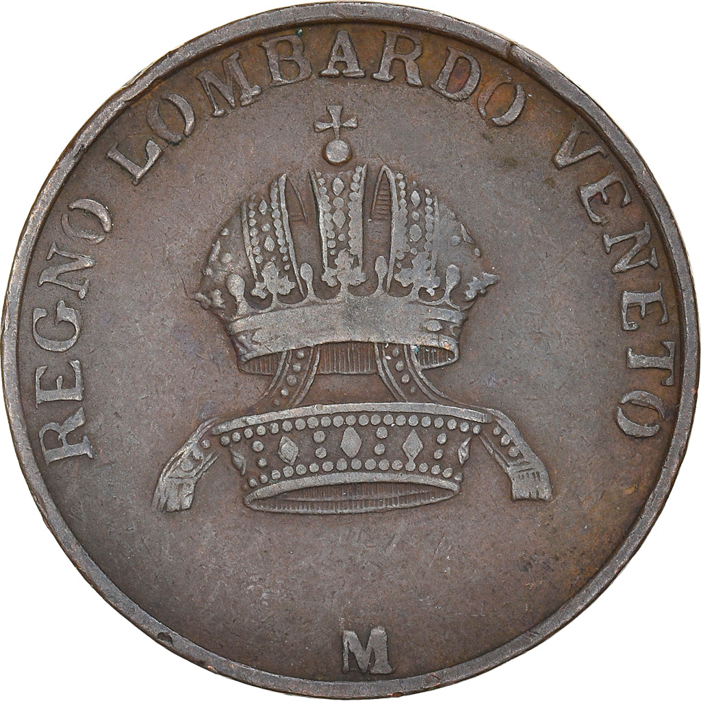 Moneta, STATI ITALIANI, LOMBARDY-VENETIA, 3 Centesimi, 1822, Milan, BB, Rame