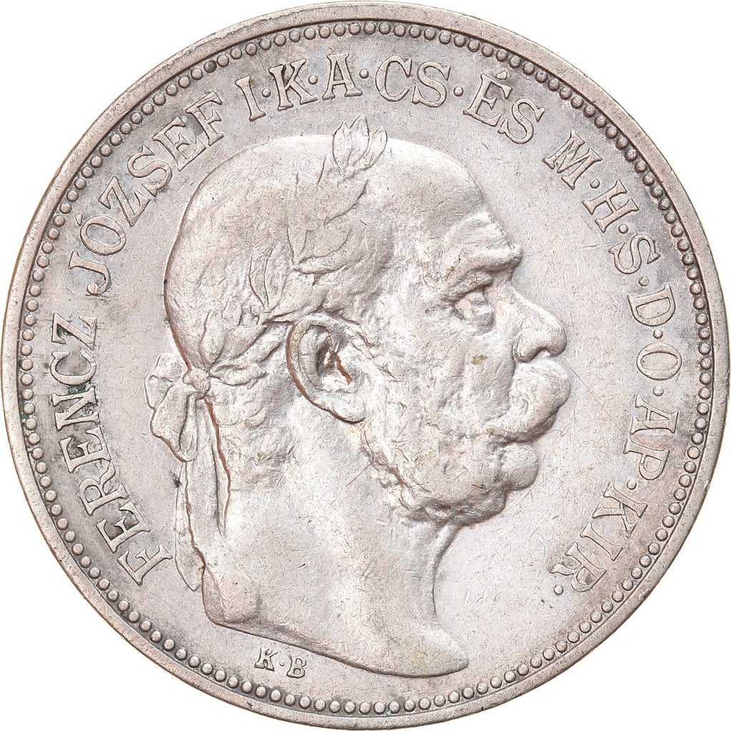 Moeda, Hungria, Franz Joseph I, 2 Korona, 1912, Kormoczbanya, EF(40-45), Prata
