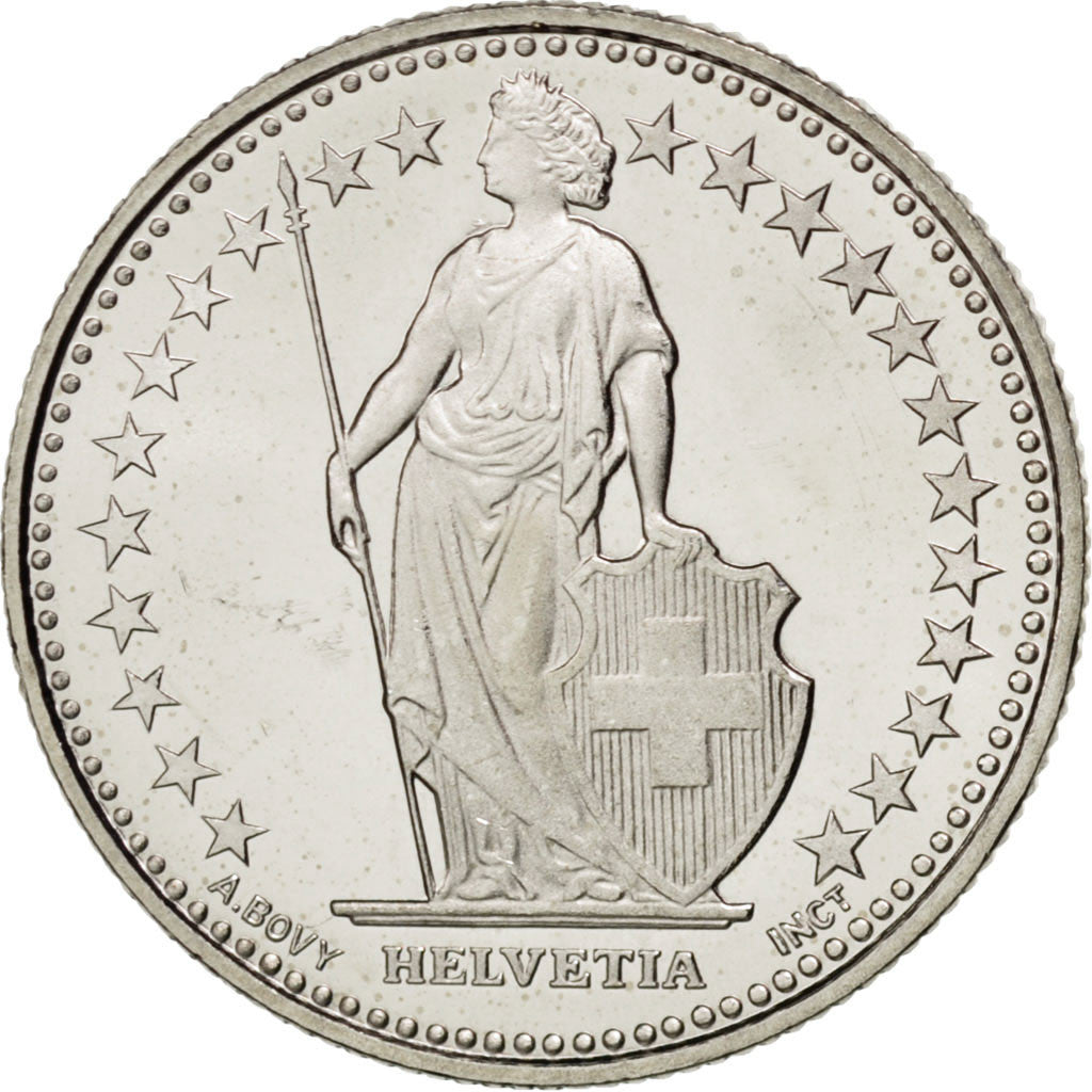 Coin, Switzerland, 1/2 Franc, 2013, MS(63), Copper-nickel, KM:23a.3
