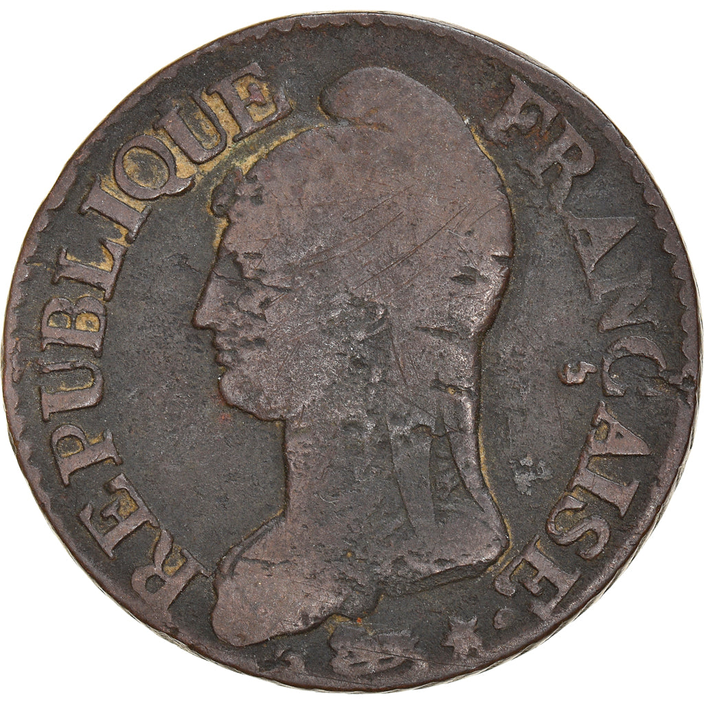 Münze, Frankreich, Dupré, 5 Centimes, AN 8, Metz, SGE+, Bronze, KM:640.2