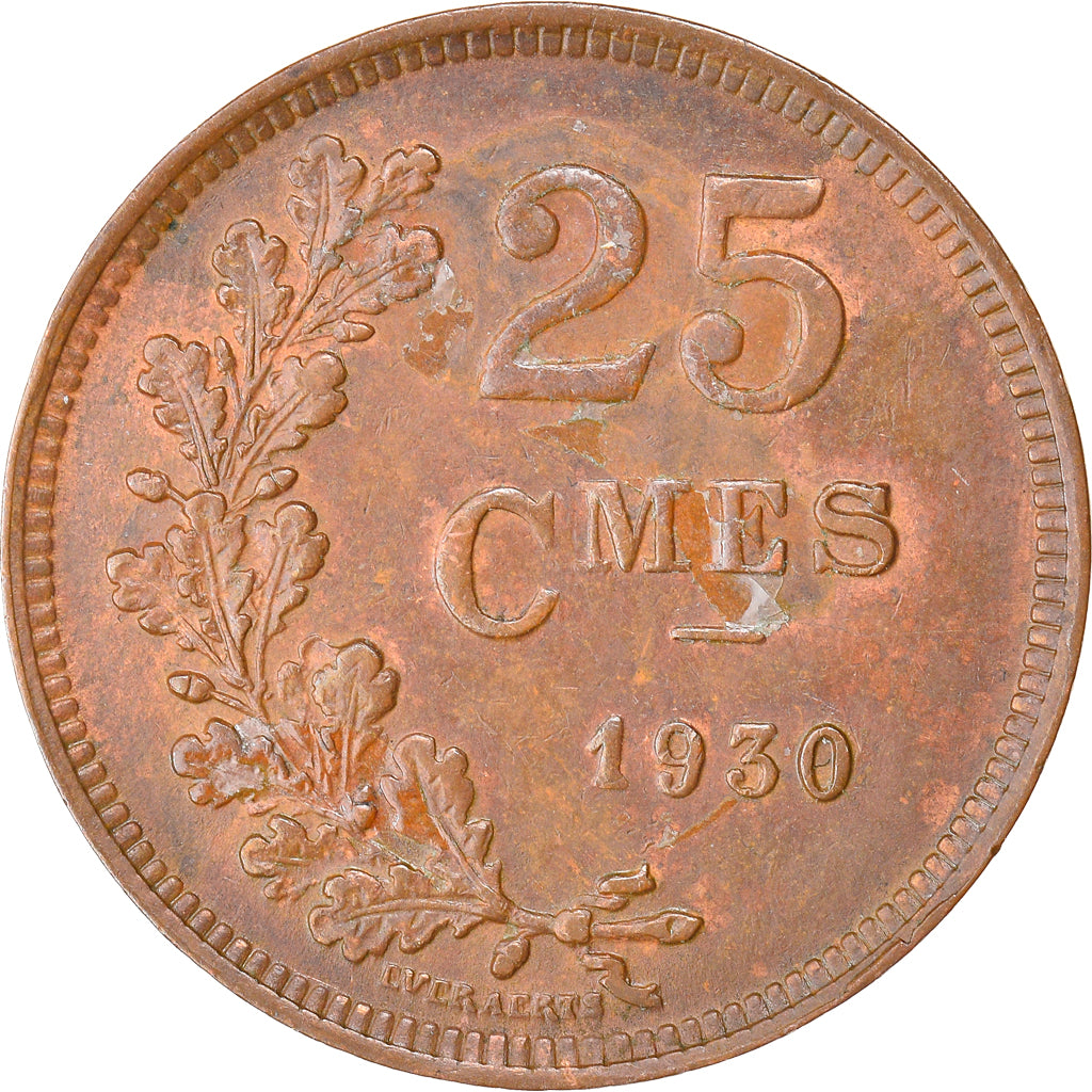 Coin, Luxembourg, Charlotte, 25 Centimes, 1930, EF(40-45), Bronze, KM:42