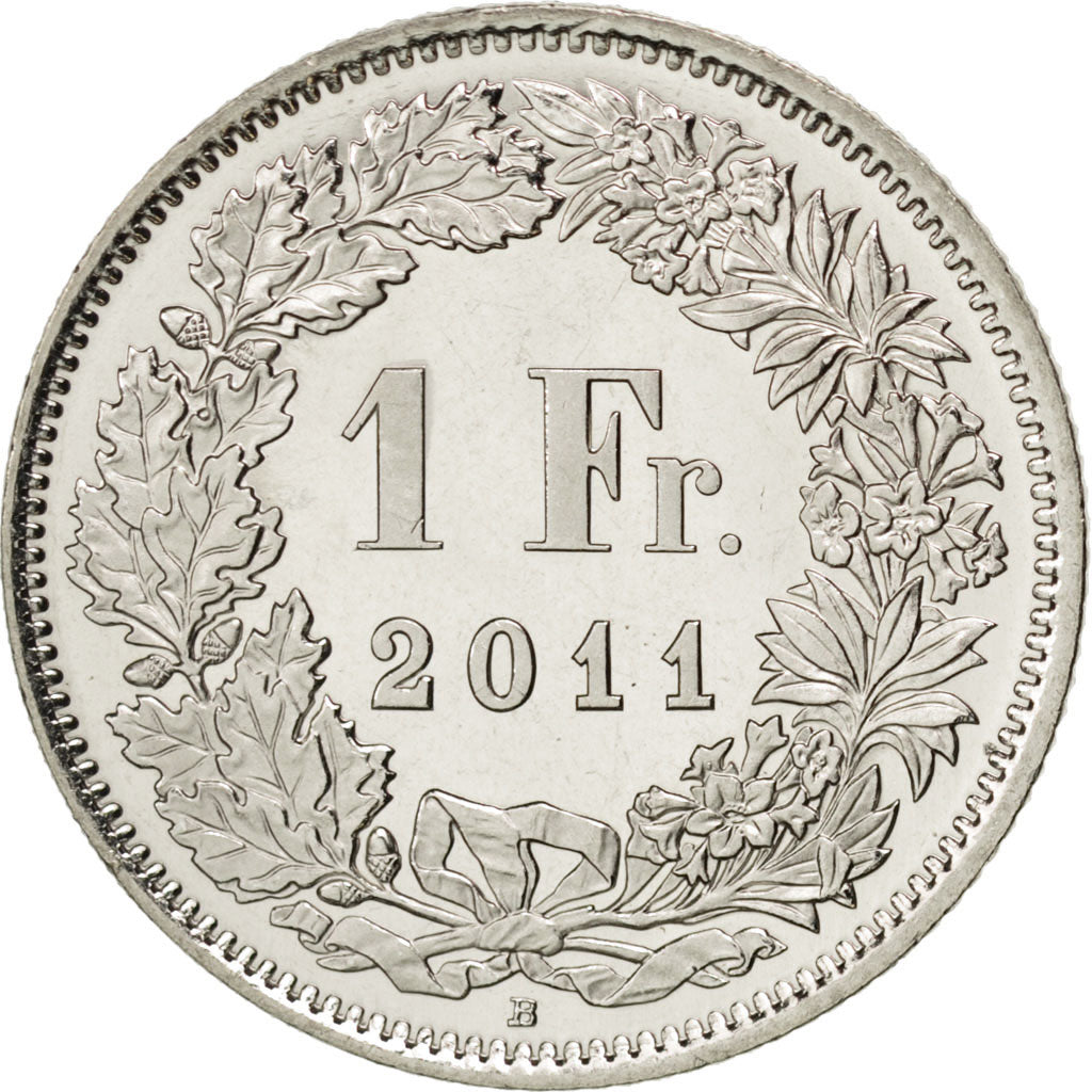 SWITZERLAND, Franc, 2011, Bern, KM #24a.3, MS(63), Copper-Nickel, 23.2, 4.36