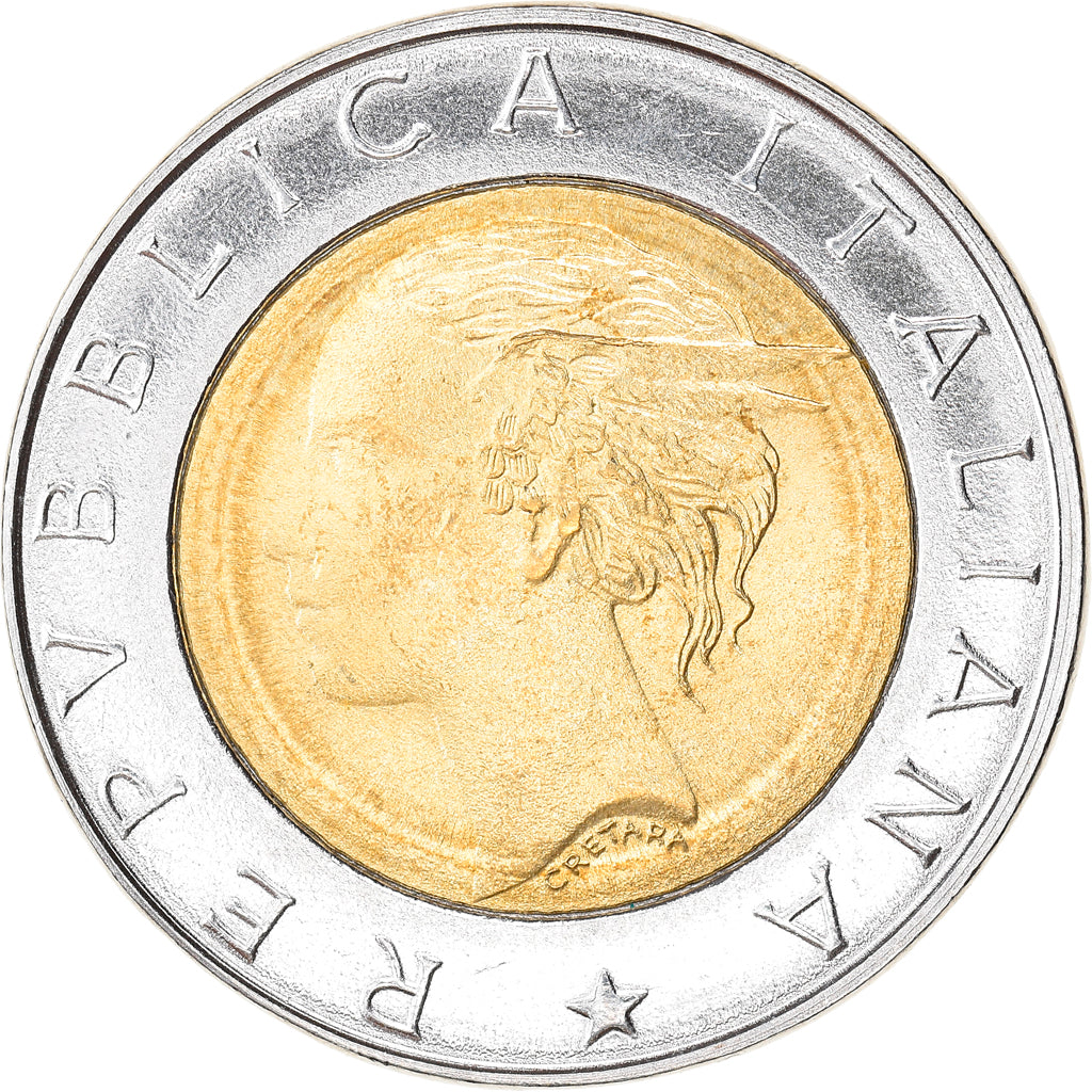 Coin, Italy, 500 Lire, 1997, Rome, MS(60-62), Bi-Metallic, KM:187
