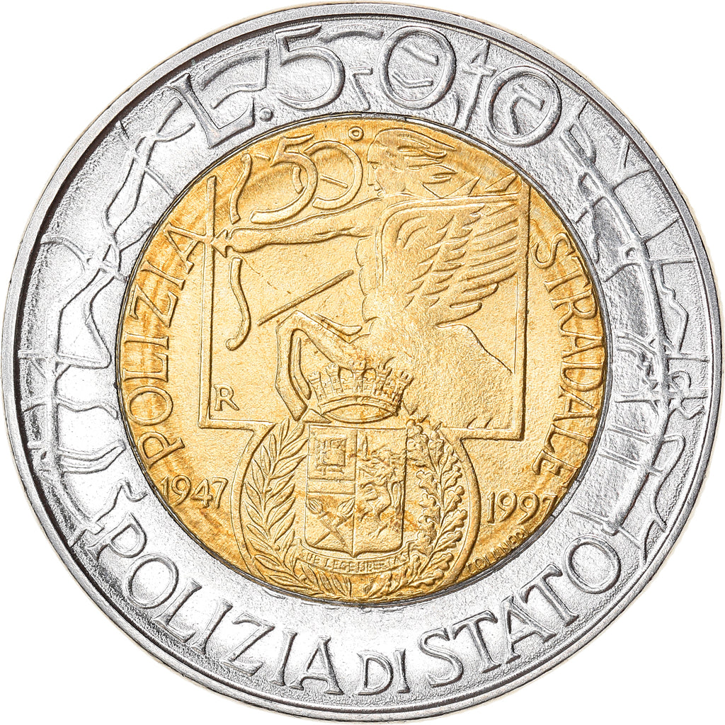 Coin, Italy, 500 Lire, 1997, Rome, MS(60-62), Bi-Metallic, KM:187