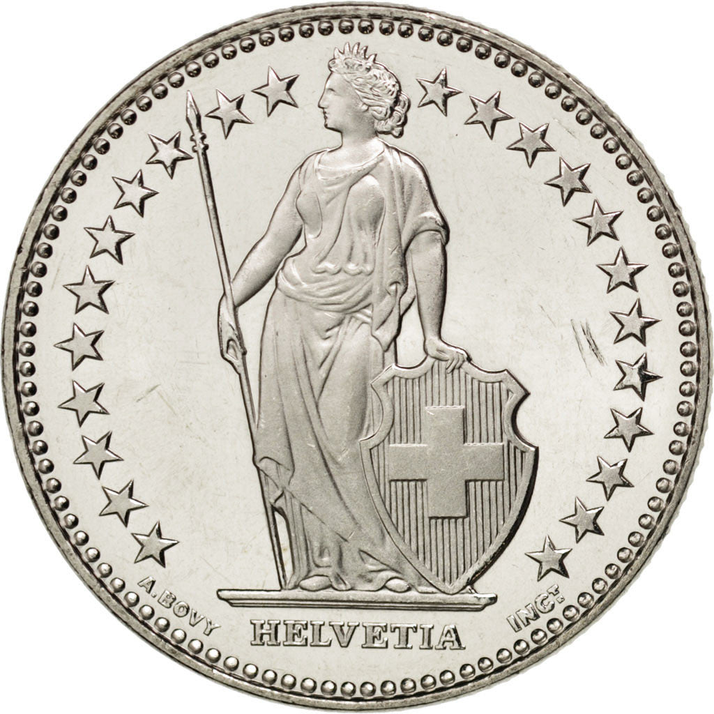 Coin, Switzerland, 2 Francs, 2011, MS(63), Copper-nickel, KM:21a.3