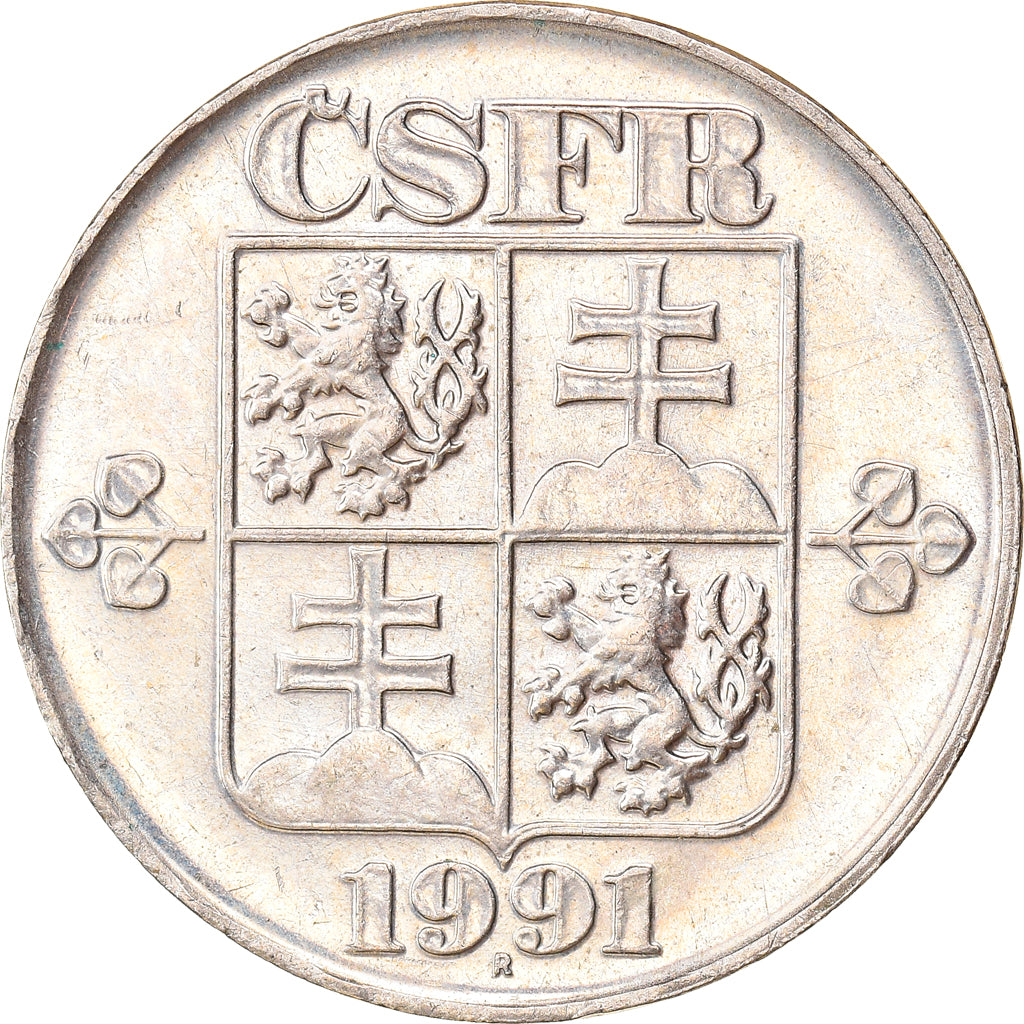 Münze, Tschechoslowakei, 2 Koruny, 1991, VZ, Copper-nickel, KM:148