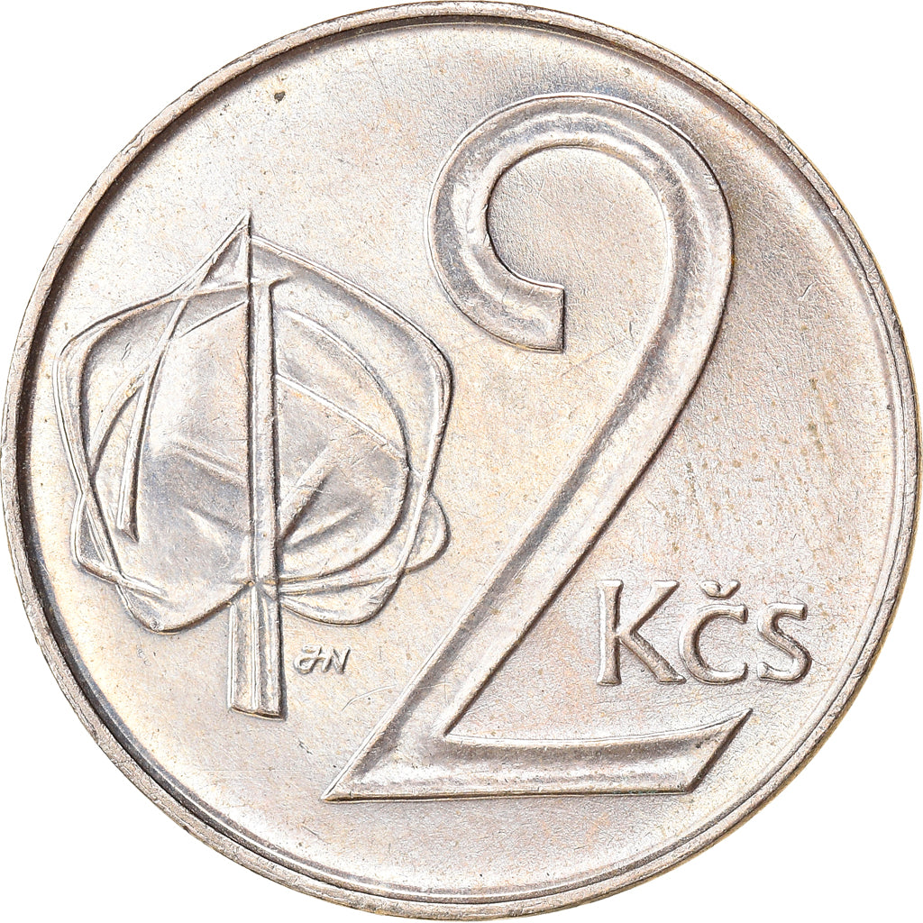 Münze, Tschechoslowakei, 2 Koruny, 1991, VZ, Copper-nickel, KM:148