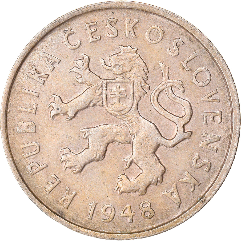 Moneta, Cecoslovacchia, 2 Koruny, 1948, BB+, Rame-nichel, KM:23