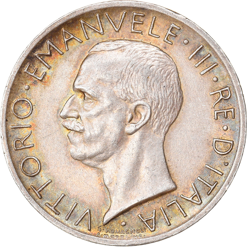 Coin, Italy, Vittorio Emanuele III, 5 Lire, 1927, Rome, AU(50-53), Silver