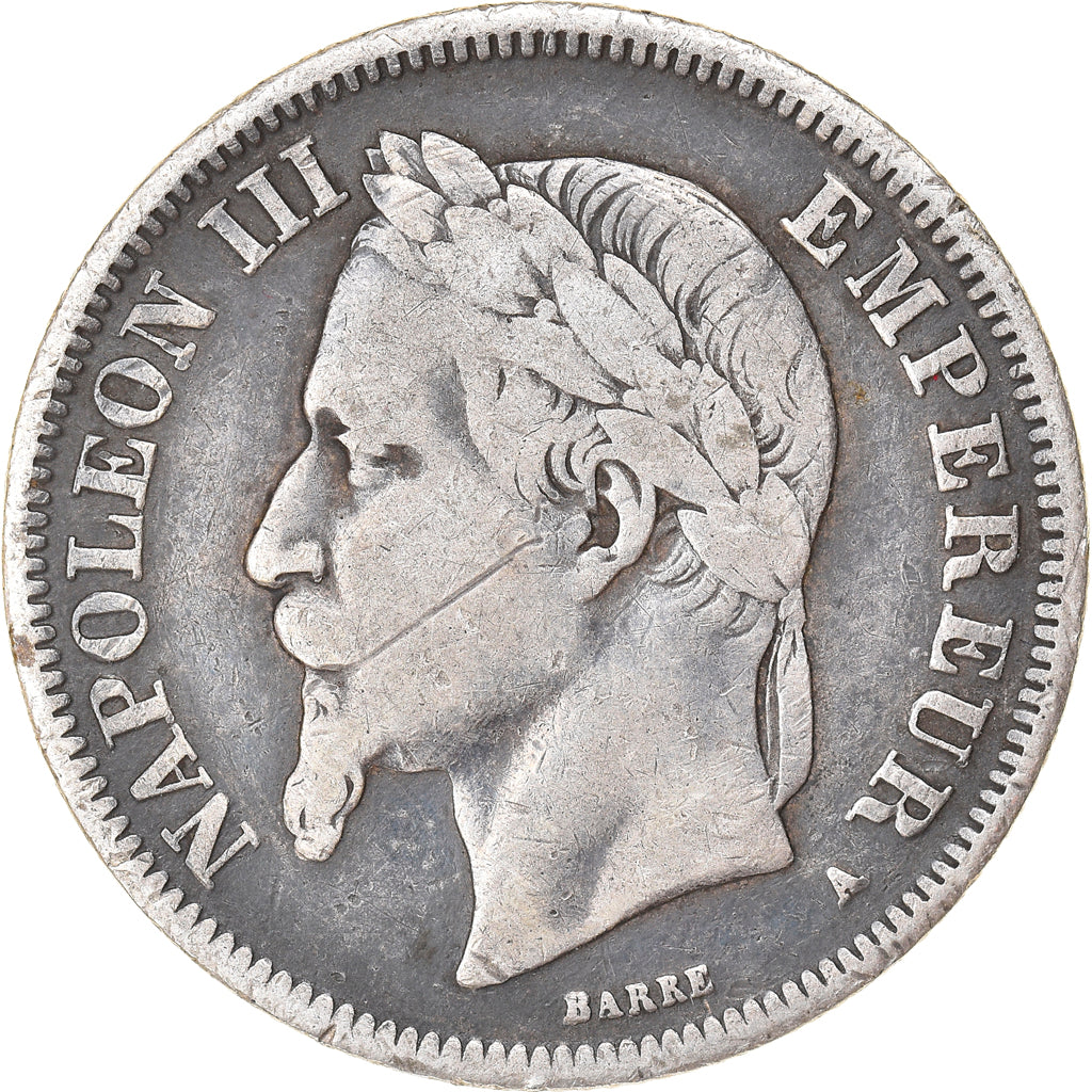 Monnaie, France, Napoleon III, 2 Francs, 1866, Paris, TB, Argent, Gadoury:527