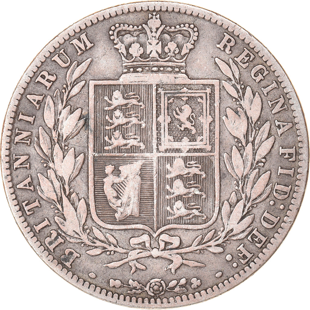 Coin, Great Britain, Victoria, 1/2 Crown, 1876, VF(20-25), Silver, KM:756