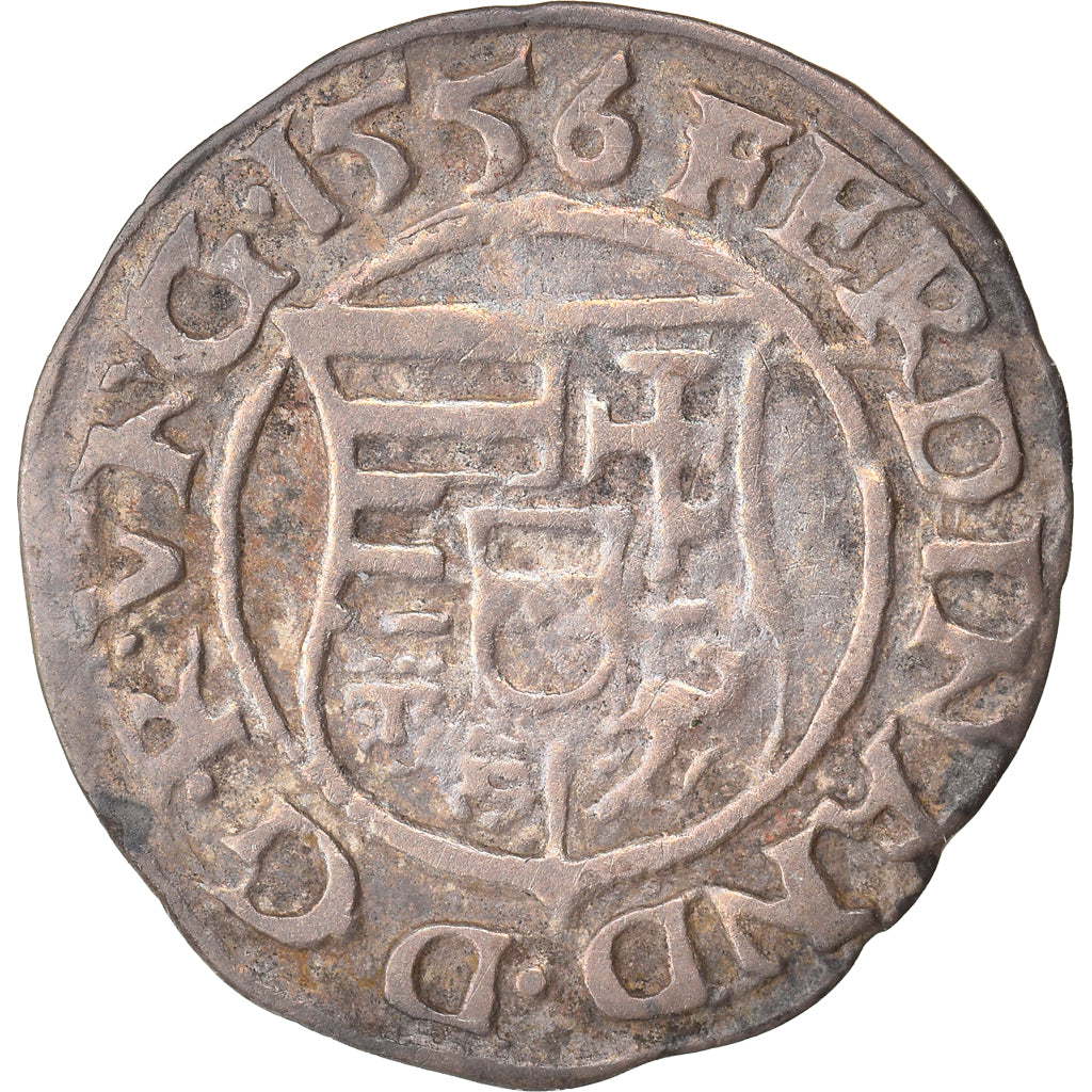 Coin, Hungary, Ferdinand I, Denar, 1556, Kremnitz, VF(30-35), Silver