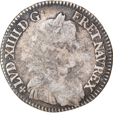 Monnaie, France, Louis XIV, 1/12 Ecu à la mèche longue, 1649, Angers, Très