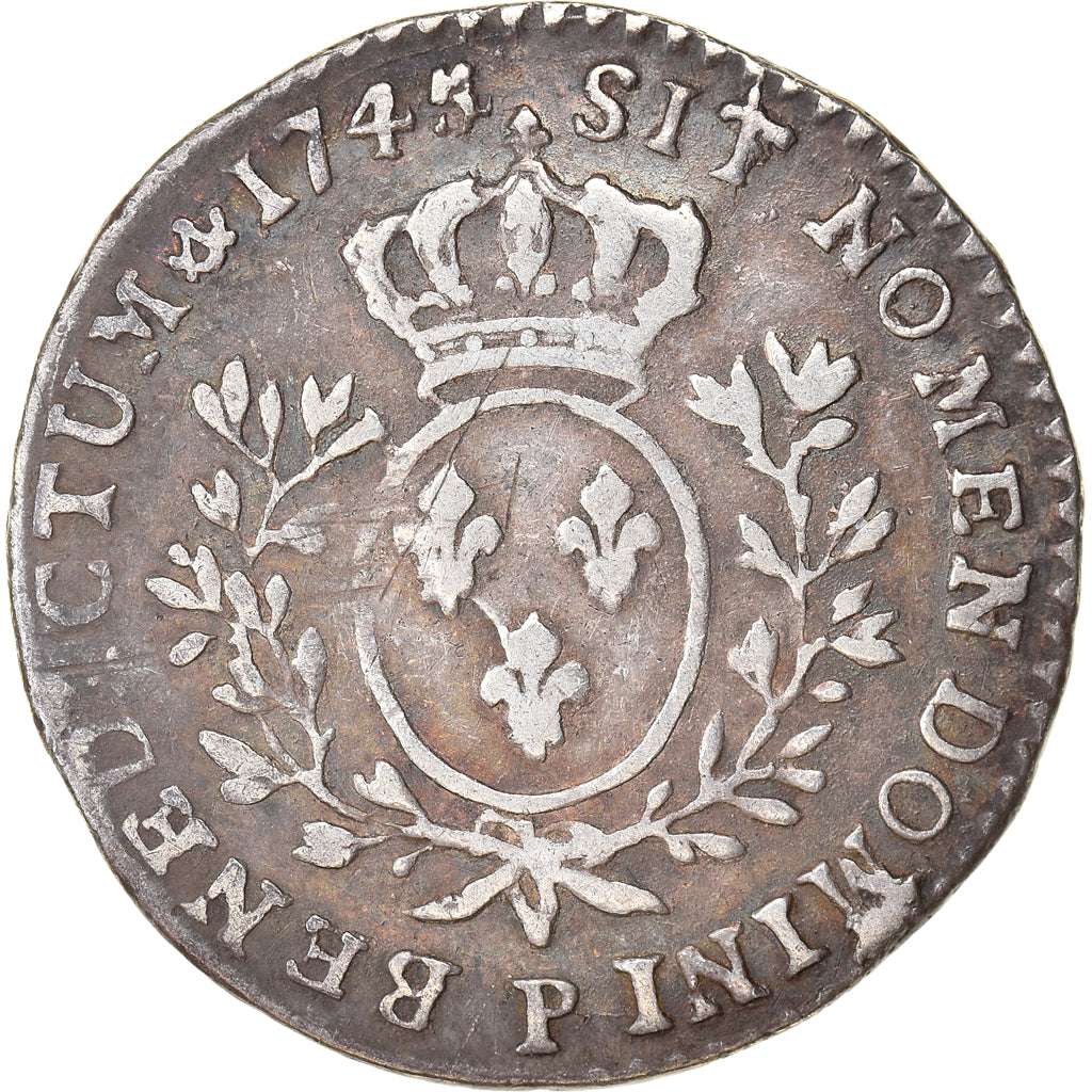 Moneta, Francja, Louis XV, 1/10 Écu au bandeau, 1745, Dijon, VF(30-35), Srebro
