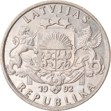 Moneta, Lettonia, Lats, 1992, SPL, Rame-nichel, KM:12