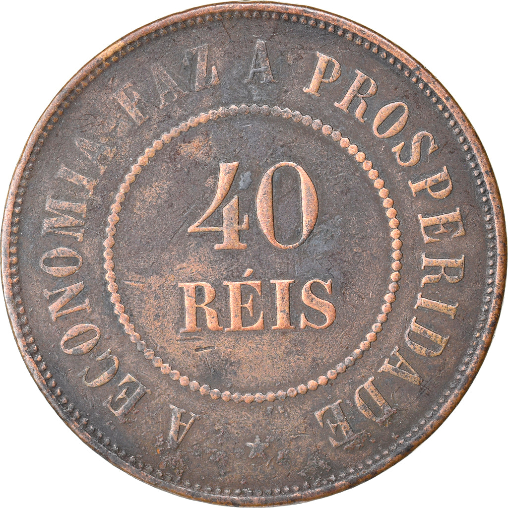 Coin, Brazil, 40 Reis, 1912, EF(40-45), Bronze, KM:491
