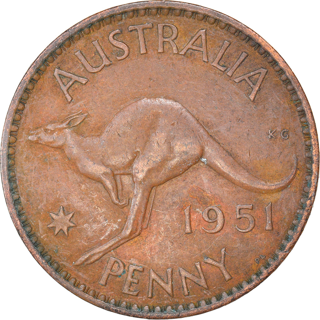 Coin, Australia, George VI, Penny, 1951, EF(40-45), Bronze, KM:43
