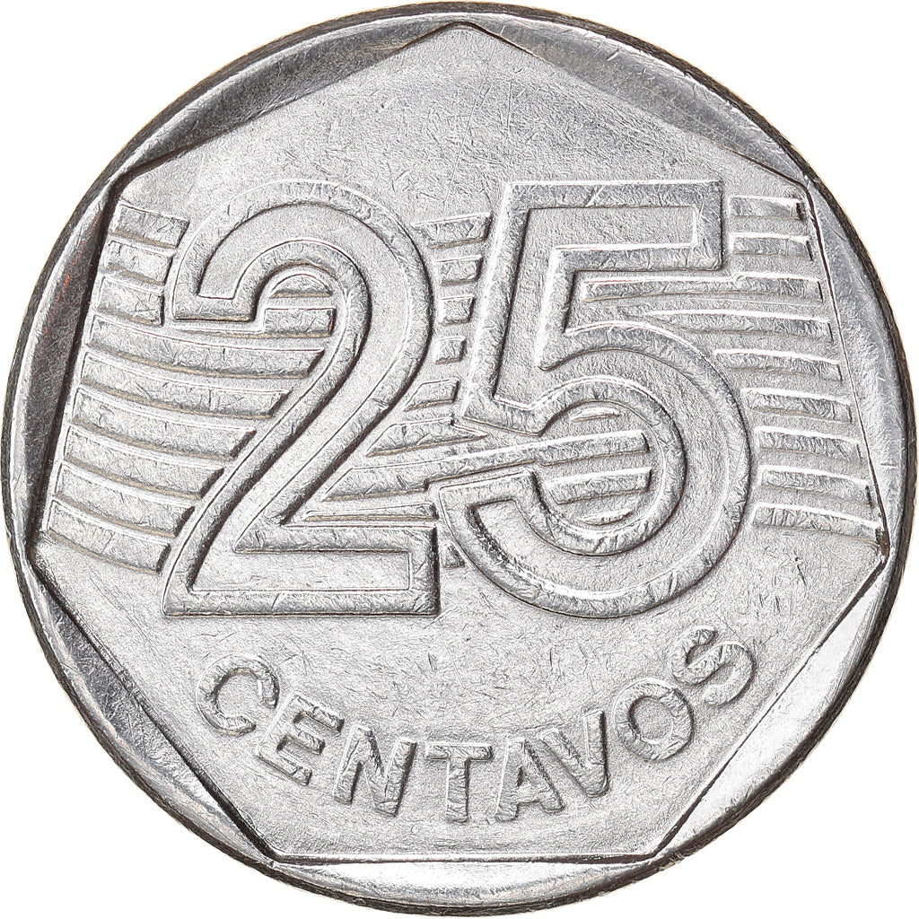 Moneda, Brasil, 25 Centavos, 1995, MBC+, Acero inoxidable, KM:634