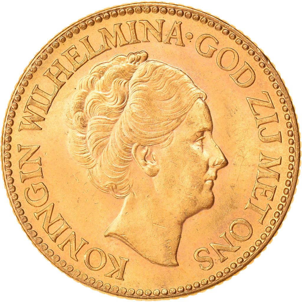 Münze, Niederlande, Wilhelmina I, 10 Gulden, 1927, UNZ, Gold, KM:162